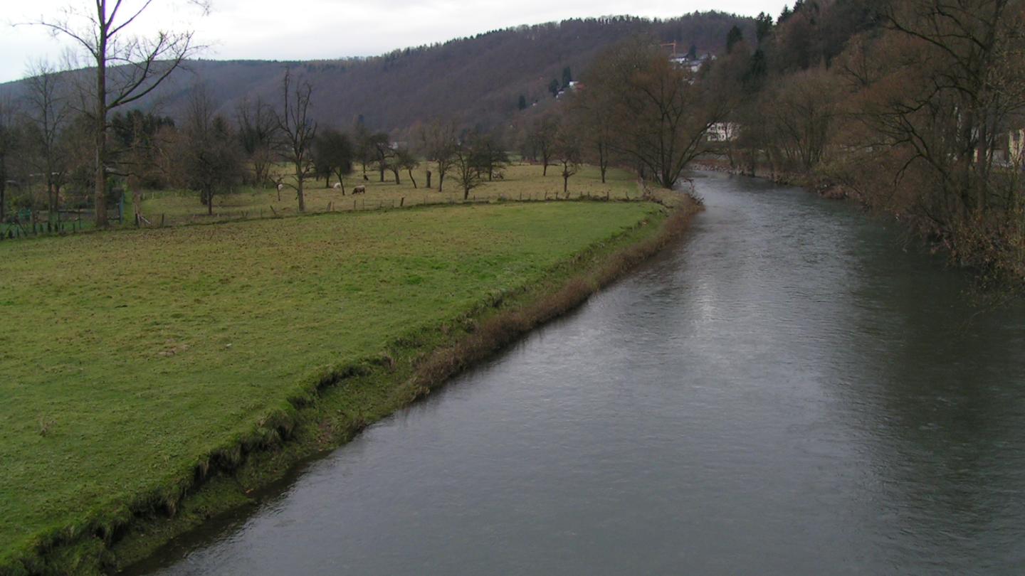 Renaturierung Ruhr  "Jägerbrücke" Alt-Arnsberg vorher