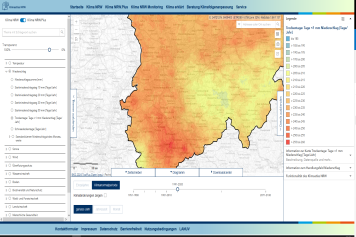 Screenshot Trockentage im Klimaatlas NRW